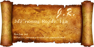 Jánossy Rozália névjegykártya